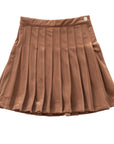 Klai Camel Velvet Pleat Skirt