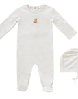 Kipp Pink Stripe Teddy Footie Set