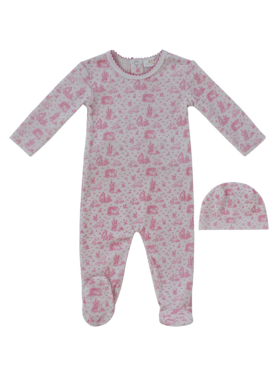 Kipp Pink Woodland Toile Footie