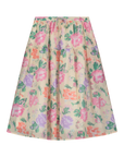 Tangerine Wide Sleeve Blouse With Voile Print Skirt