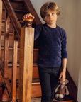 Maan Navy Mohair Sweater