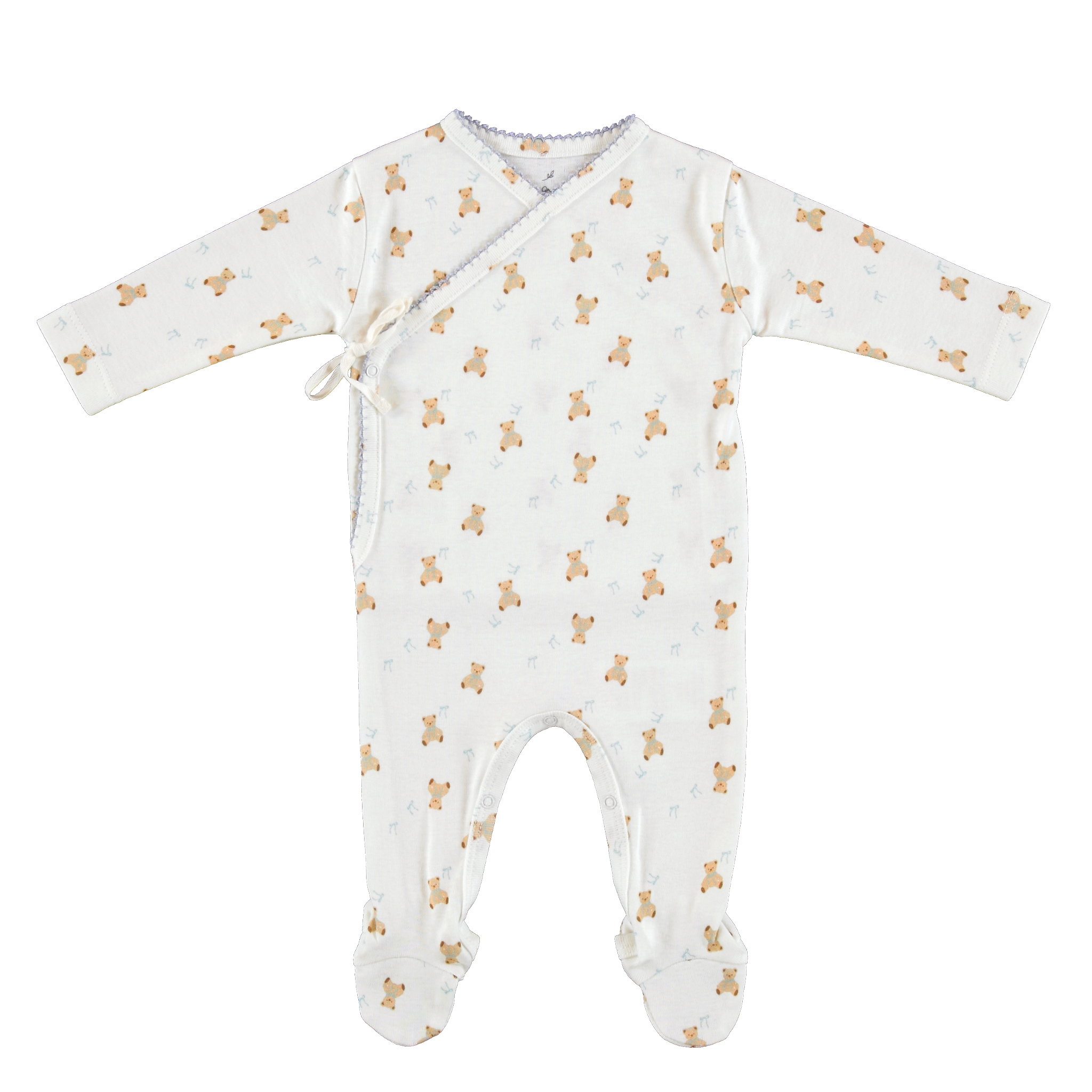 Bebe Organic Blue Teddy Footie + Hat