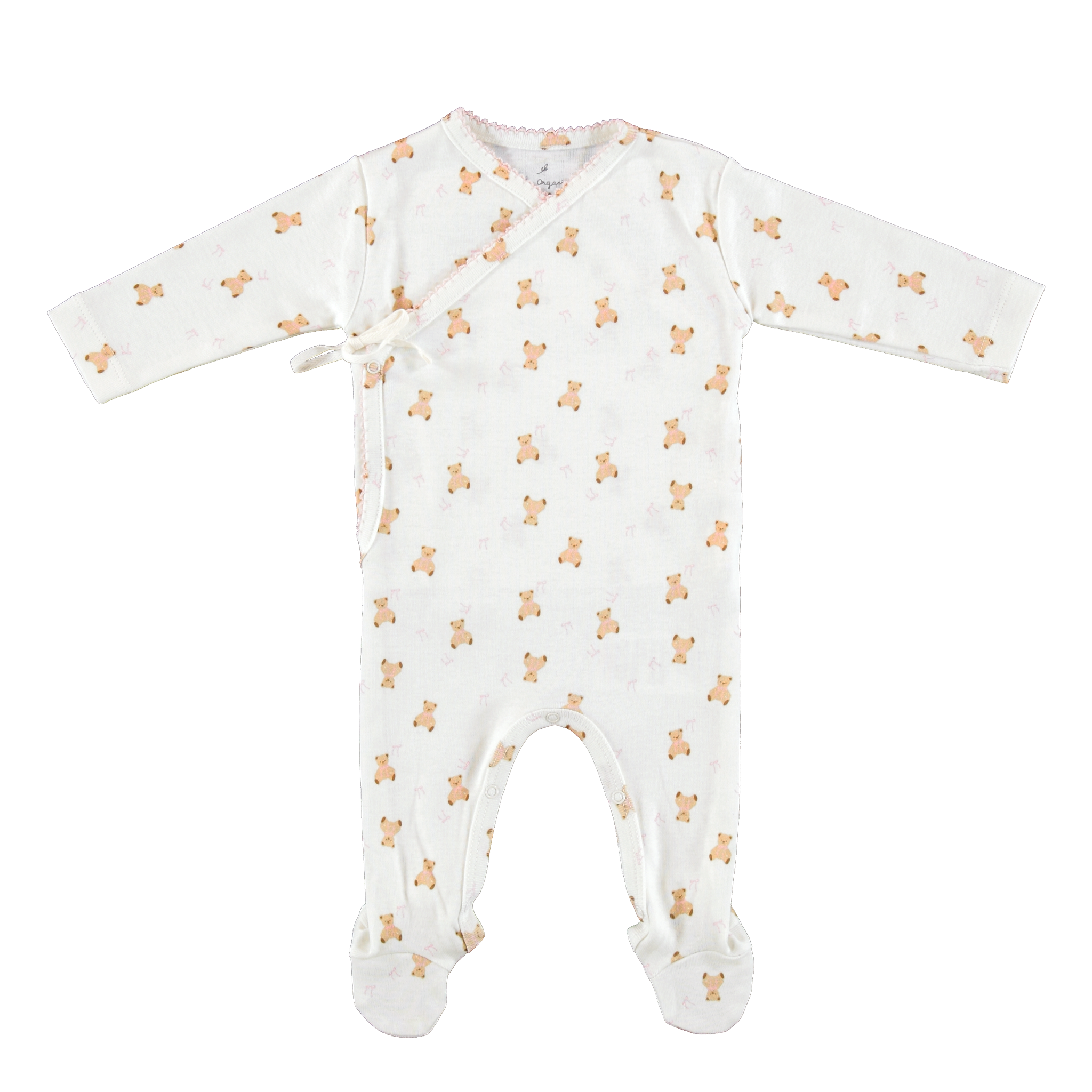 Bebe Organic Pink Teddy Footie + Hat