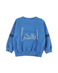 Loud Malibu Blue Stripe Sleeve Sweater