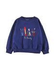Loud Blue Flower Drop Shoulder Aop Sweater