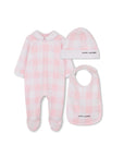 Marc Jacobs Pink Footie WIth Hat And Bib