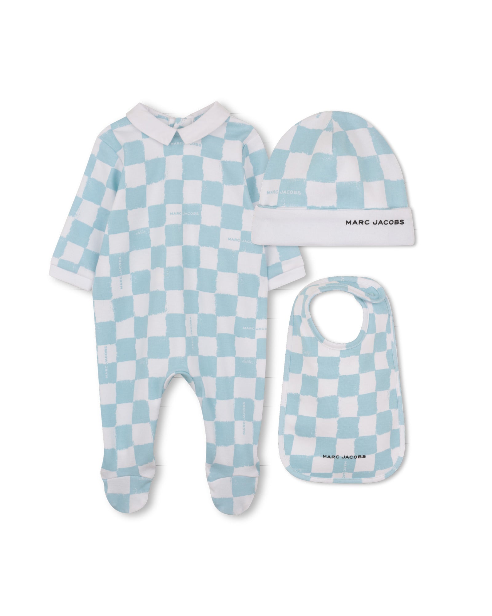 Marc Jacobs Pale Blue Footie With Hat