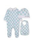 Marc Jacobs Pale Blue Footie With Hat