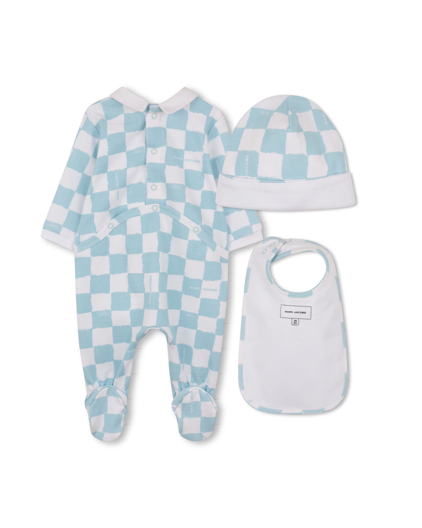 Marc Jacobs Pale Blue Footie With Hat