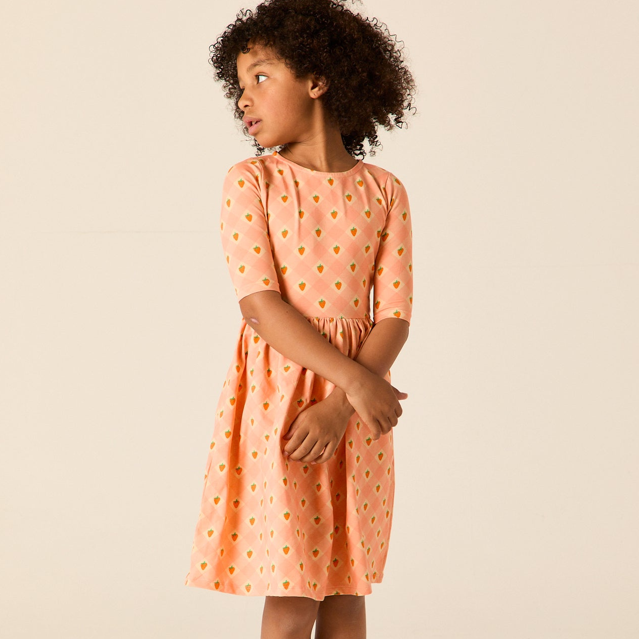 Wander And Wonder Pink Strawberry Check Dress flamingobabychild Wander And Wonder Pink Strawberry Check Dress flamingobabychild