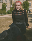 Tea Teen Black Pleated Dress With Embroidered Flowers