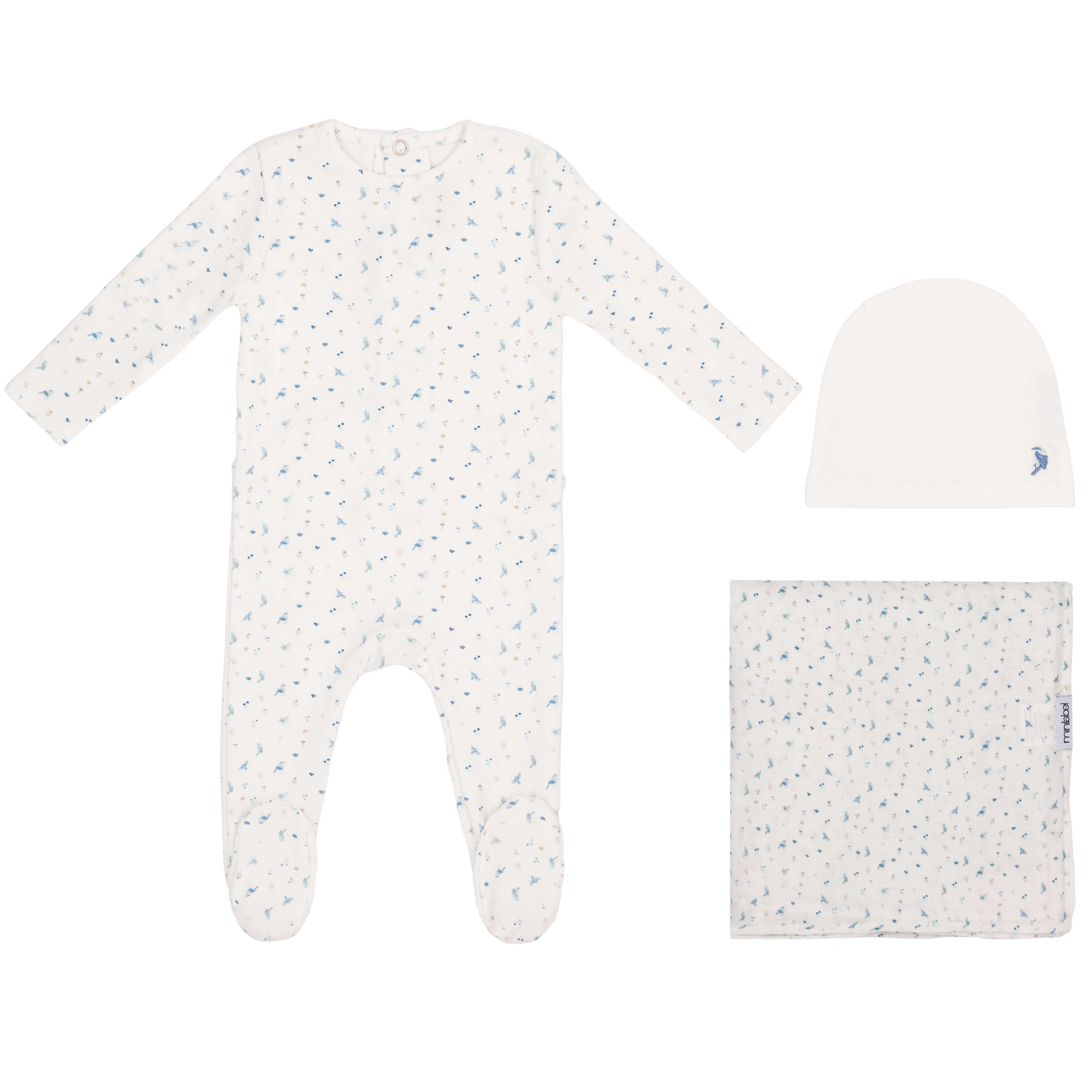 Mini Label White Bird Over Print Gift Set