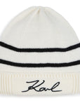 Karl Lagerfeld Chalk Signature Beanie