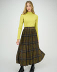 Zaikamoya Plaid  Brown Yellow Pippa Skirt