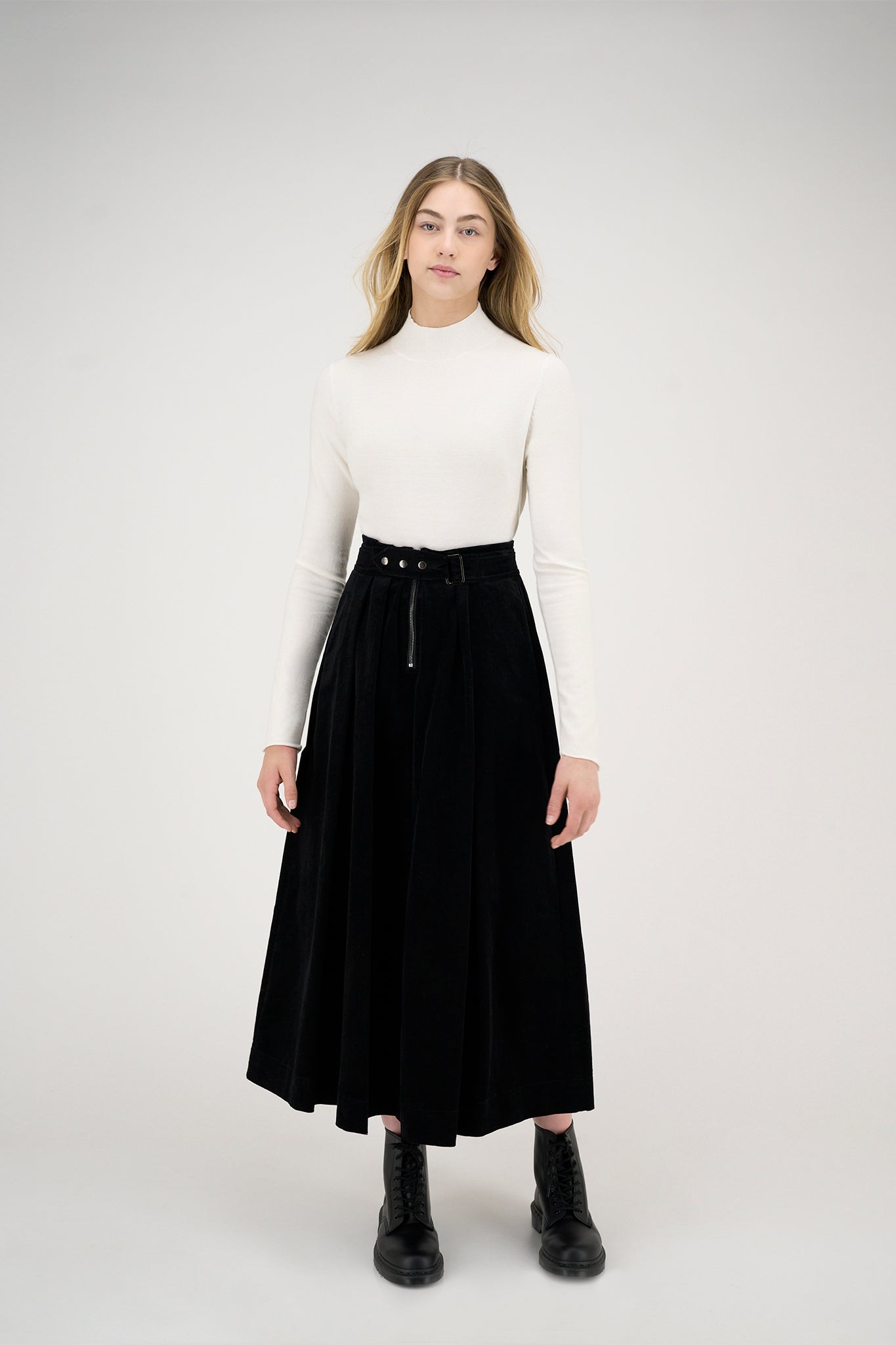 Zaikamoya Black Corduroy Olga Skirt