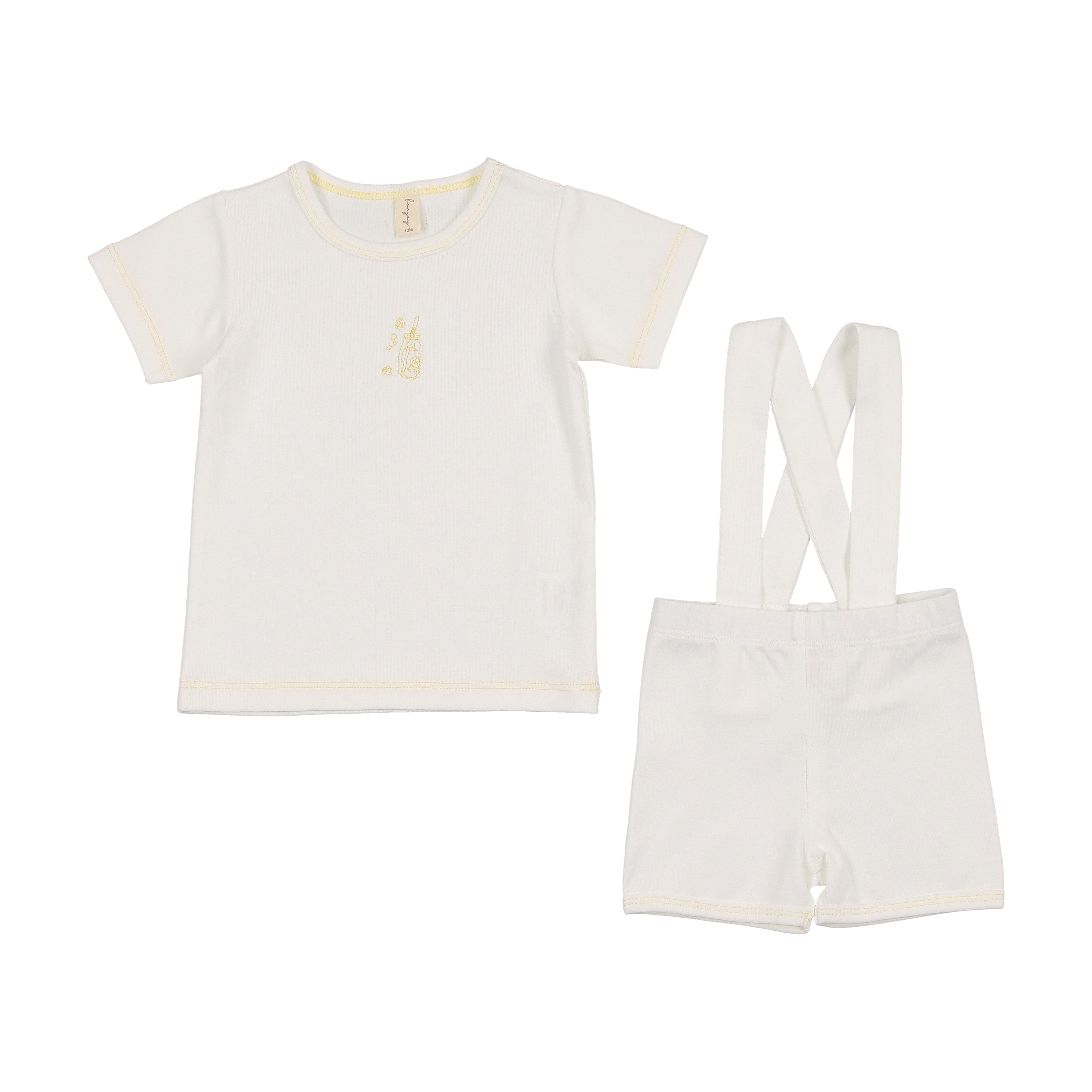 Bonjoy Ivory Yellow Lemonade Suspender Set