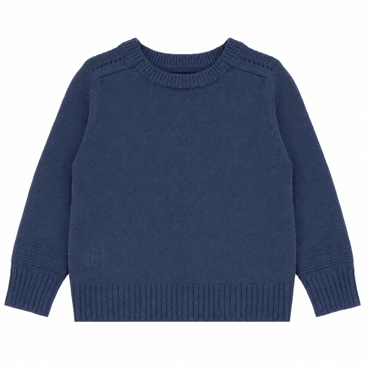 Calla Lili Blue Knit Round Neck Sweater