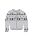 Looms Fair Isle Blue Cardigan Footie + Hat