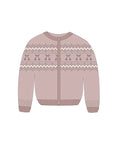 Looms Fair Isle Mauve Cardigan Footie + Hat