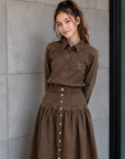 Urban Edge Brown Denim Shirt
