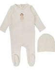 Lilette Hand Drawn Milk Doll Footie Set