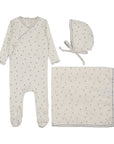 Lilette  Cherry Scallop Footie Set With Bib