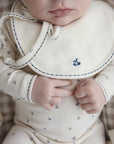 Lilette  Cherry Scallop Footie Set With Bib