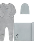 Ely's And Co Ivory Blue Stripe Collection Footie Set