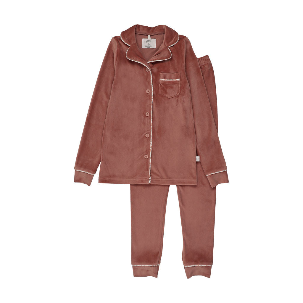 Pouf Pink Velour Grandpa Pajama