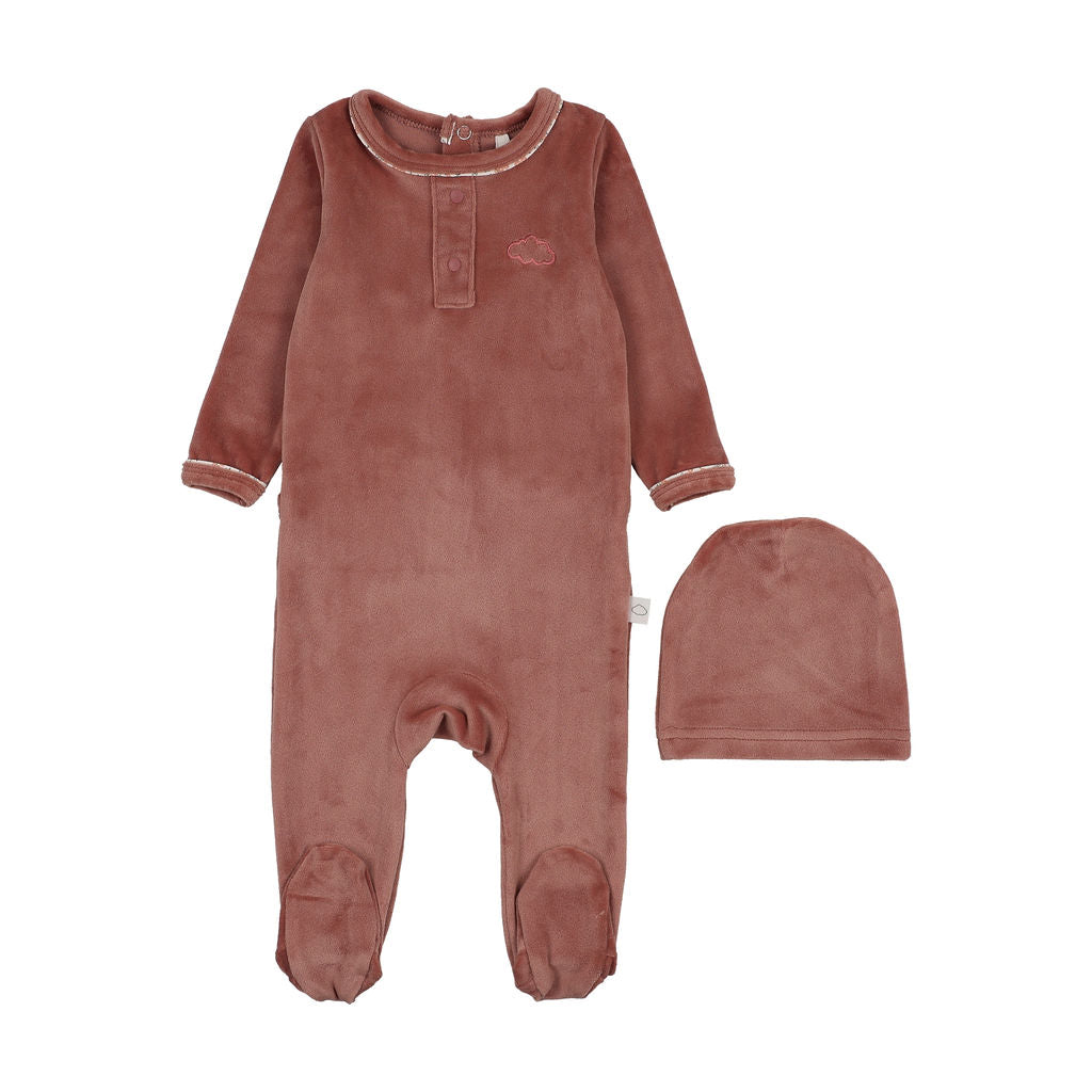 Pouf Pink Velour Grandpa Footie