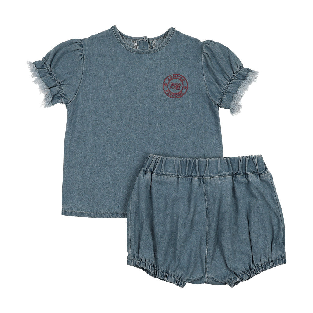 Pouf Denim Bloomer Set