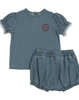 Pouf Denim Bloomer Set