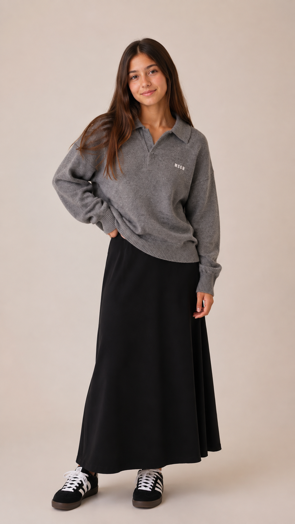 Msgm Grigio Collared Sweater