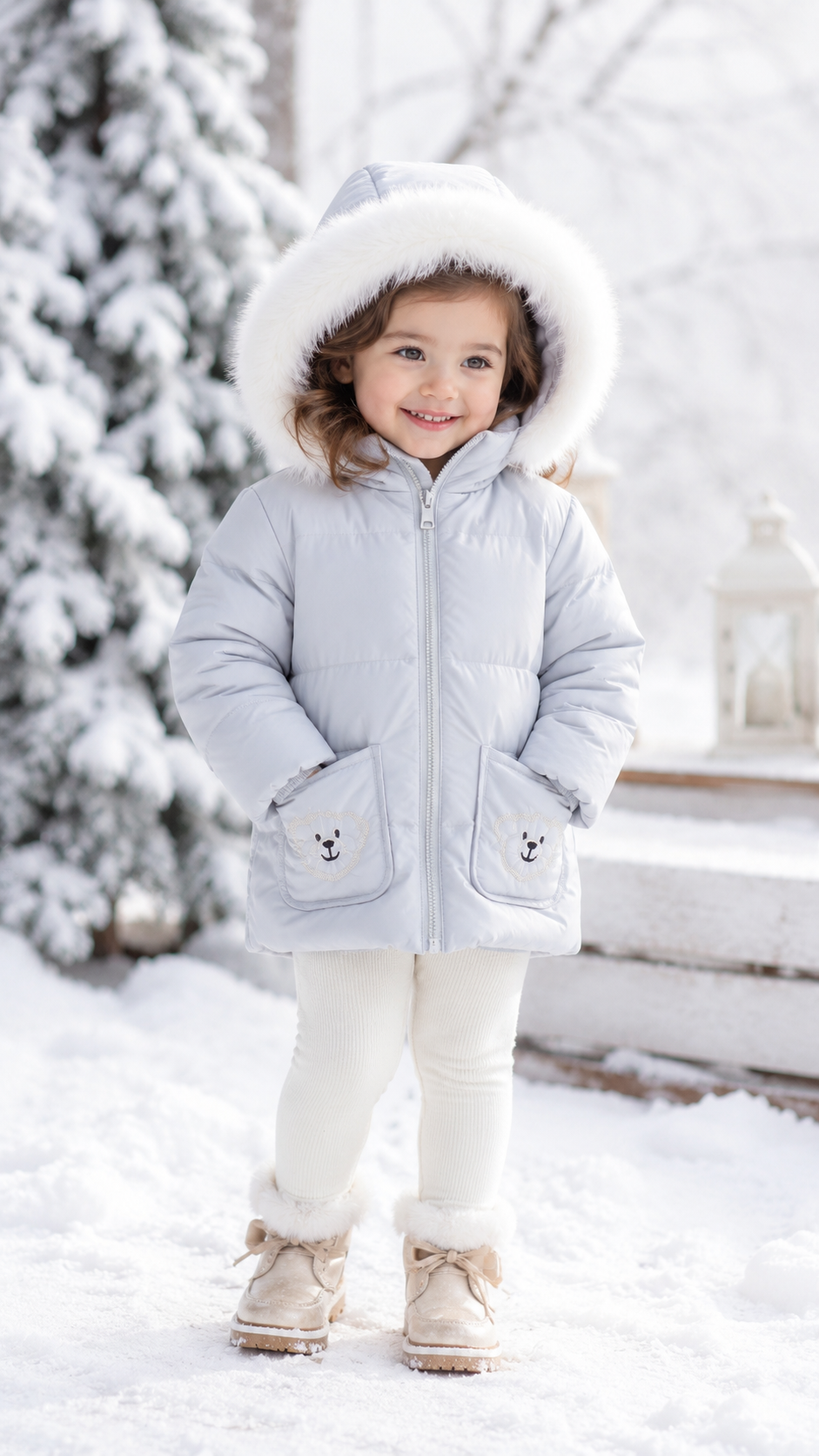 Ducc Blue Teddy Coat With White Fur