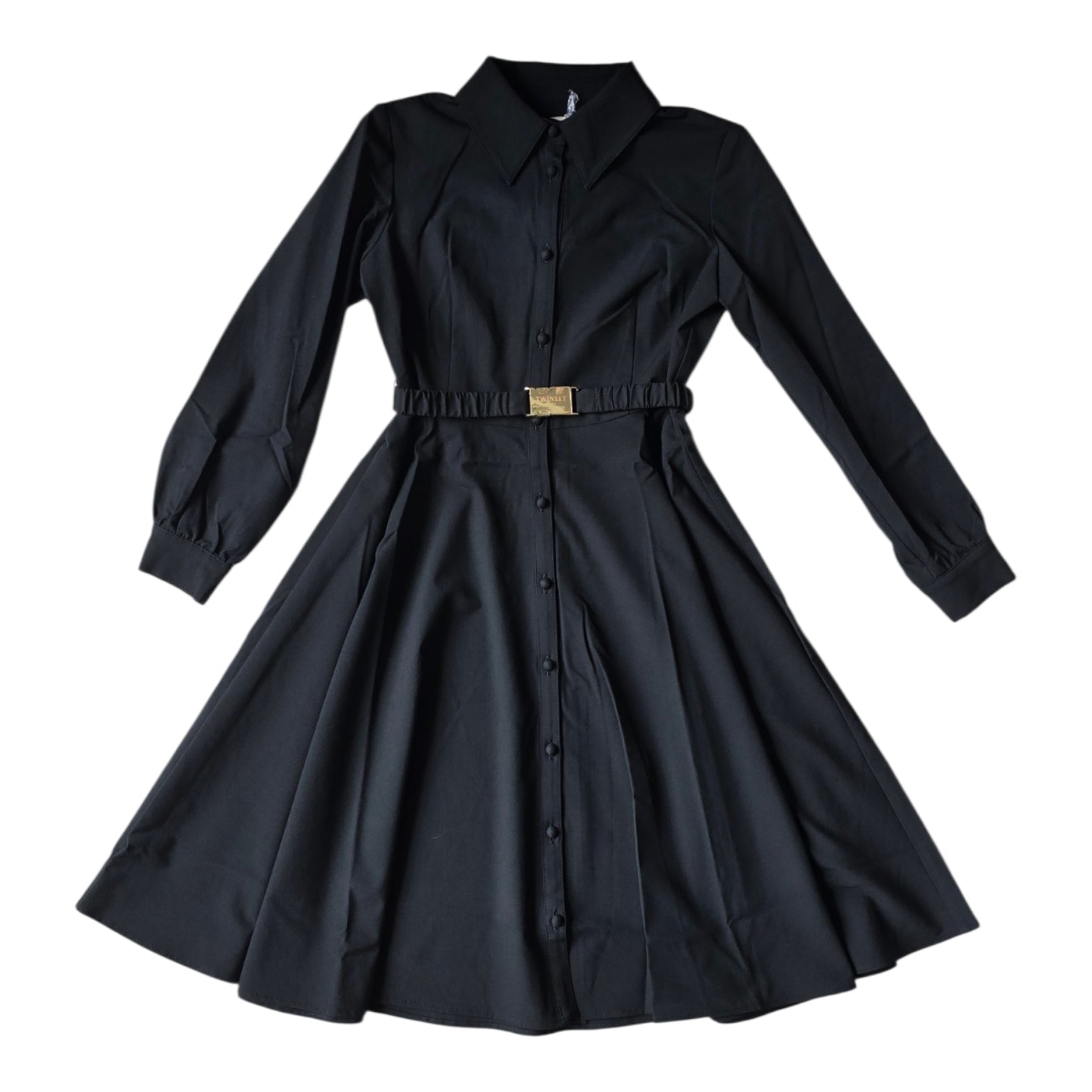Twinset Black Long Flannel Dress