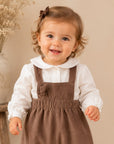 Little Tempest Beige Baby Girls Halter Romper With Shirt