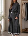 Trussardi Grey Logo Waist Skirt