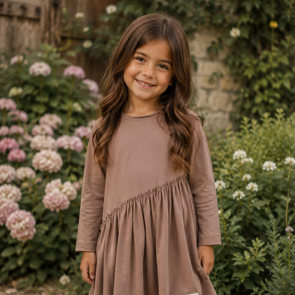 Booso Khaki Bevel Dress