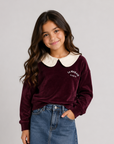 Buho Pomegranate Velvet Sweatshirt