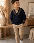Sweet Threads Blue Nordic Knit Cardigan