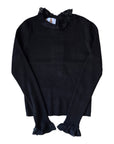 Hev And Bloom Black Lace Neck Knit Top