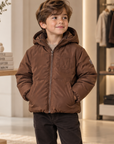 No21 Brown Puffer Hooded Jacket