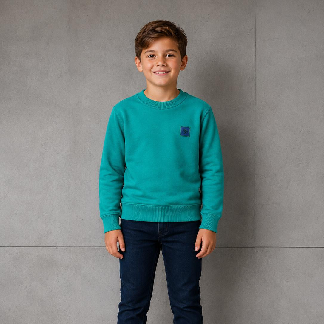 Scotch And Soda Green Logo Badge Sweatshirt