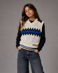 No21 Off White Chevron Pattern Knit Vest