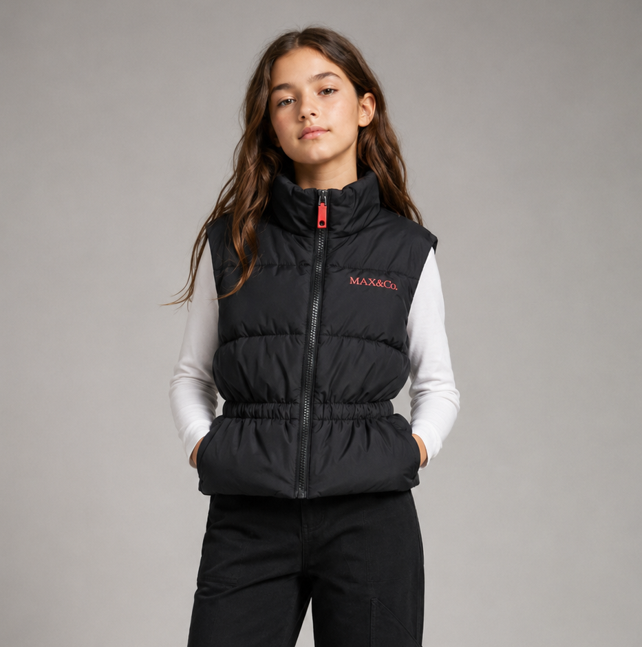 Max And Co Black Puffer Vest