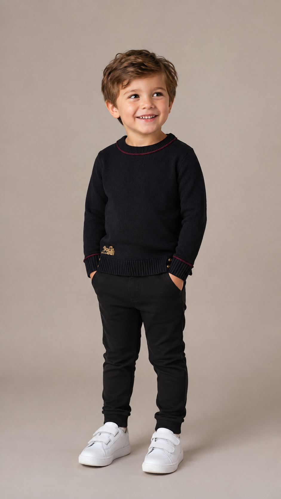 La Nina Boys Black Logo Sweater