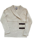 Blumint Diagonal Camel Shawl Collar Wrap Sweater