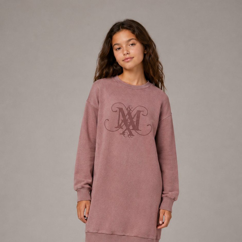 Max And Co Mauve Logo Sweat Dress