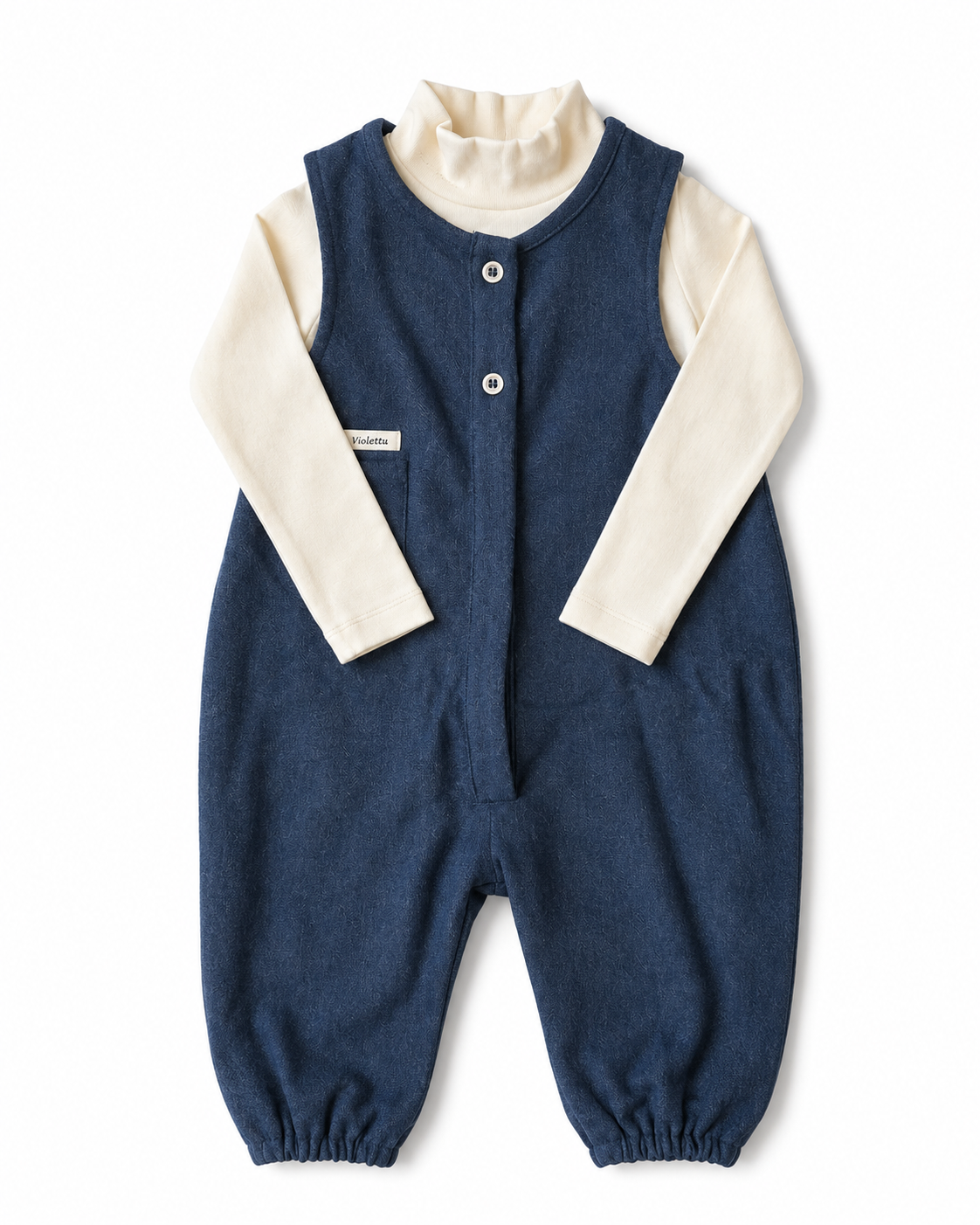 Calla Lili Blue Baby Boy Romper With Pocket