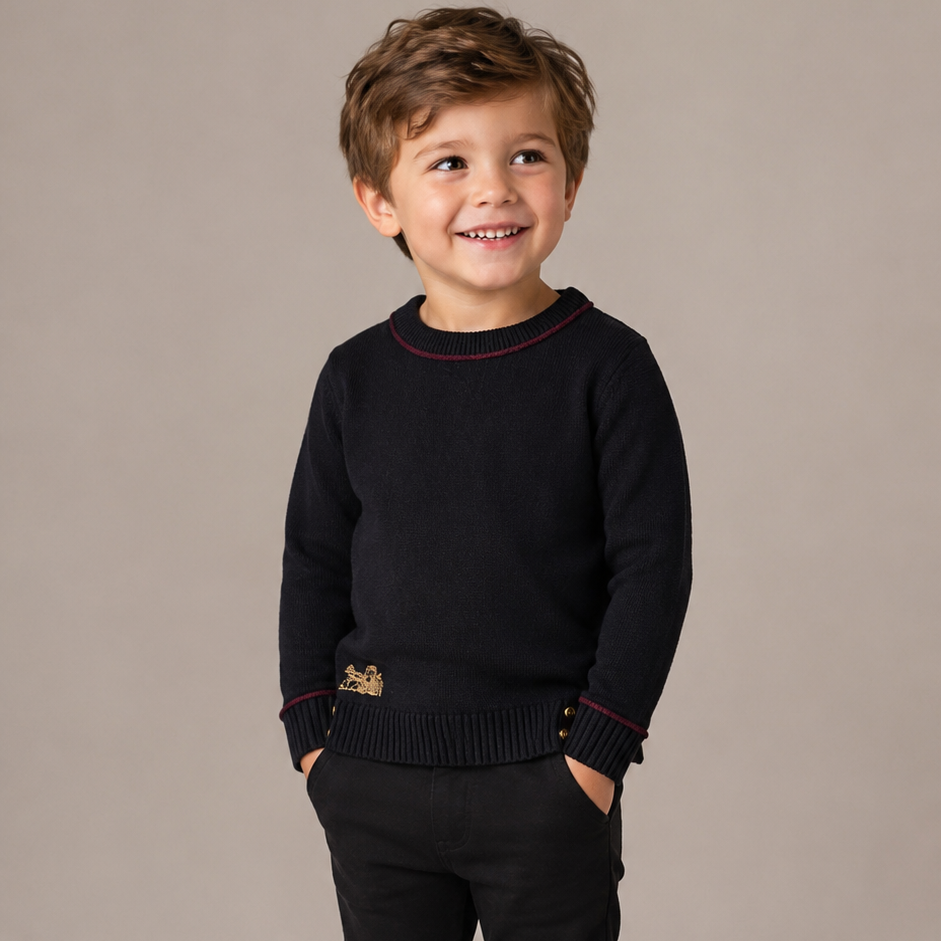 La Nina Boys Black Logo Sweater
